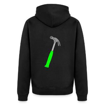Claw Hammer, Hammer, Handyman, Do-it-Yourselfer - Unisex Premium Organic Zip Hoodie - black - Back - Nico (187cm)