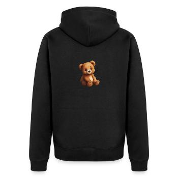 Petit ours mignon pour bébés et enfants, assis - Veste à capuche bio Premium Unisexe - noir - Dos - Nico (187cm)