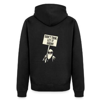 Join the Beard Revolution: Let it Grow Protest - Unisex Premium Organic Zip Hoodie - black - Back - Nico (187cm)