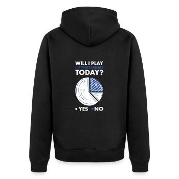 Sport Will I Play Ultimate Frisbee - Unisex Premium Bio Zip Hoodie - Schwarz - Hinten - Nico (187cm)