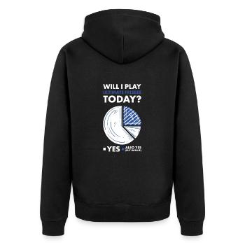 Sport Will I Play Ultimate Frisbee - Unisex Premium Bio Zip Hoodie - Schwarz - Hinten - Nico (187cm)
