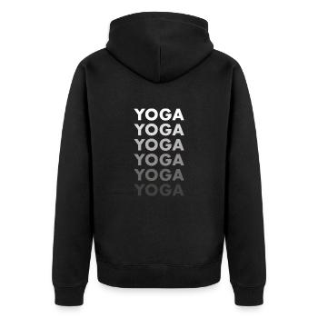 Yogi Yoga - Unisex Premium Organic Zip Hoodie - black - Back - Nico (187cm)