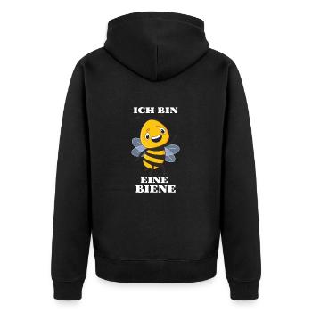 Ich Bin Eine Biene Imkerin Bienenflüsterin - Unisex Premium Bio Zip Hoodie - Schwarz - Hinten - Nico (187cm)