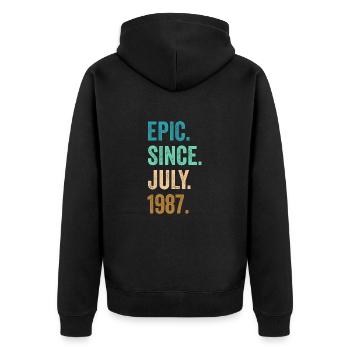 35 Years Old Epic Since July 1987 35th Birthday - Unisex Premium Organic Zip Hoodie - black - Back - Nico (187cm)