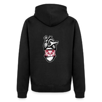 Heart Cat black and red - Veste à capuche bio Premium Unisexe - noir - Dos - Nico (187cm)