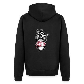 Heart Panthere black and red - Veste à capuche bio Premium Unisexe - noir - Dos - Nico (187cm)