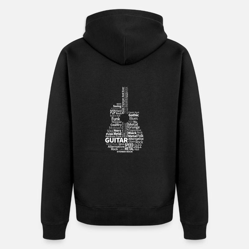 Guitar White - sur l’obscurité - Veste à capuche bio Premium Unisexe - noir