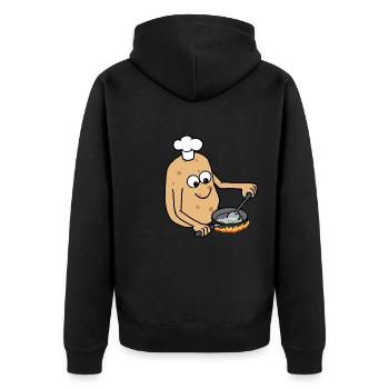Cute Potatoes Hobby Chef Cooking Vegetables - Unisex Premium Organic Zip Hoodie - black - Back - Nico (187cm)