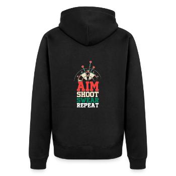 Aim Shoot Jurer Répéter Papa lanceur de fléchettes - Veste à capuche bio Premium Unisexe - noir - Dos - Nico (187cm)