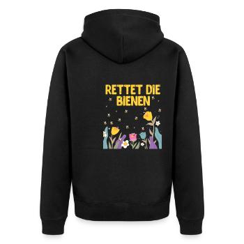Rettet Die Bienen Imkerei Earth Day Naturschutz - Unisex Premium Bio Zip Hoodie - Schwarz - Hinten - Nico (187cm)