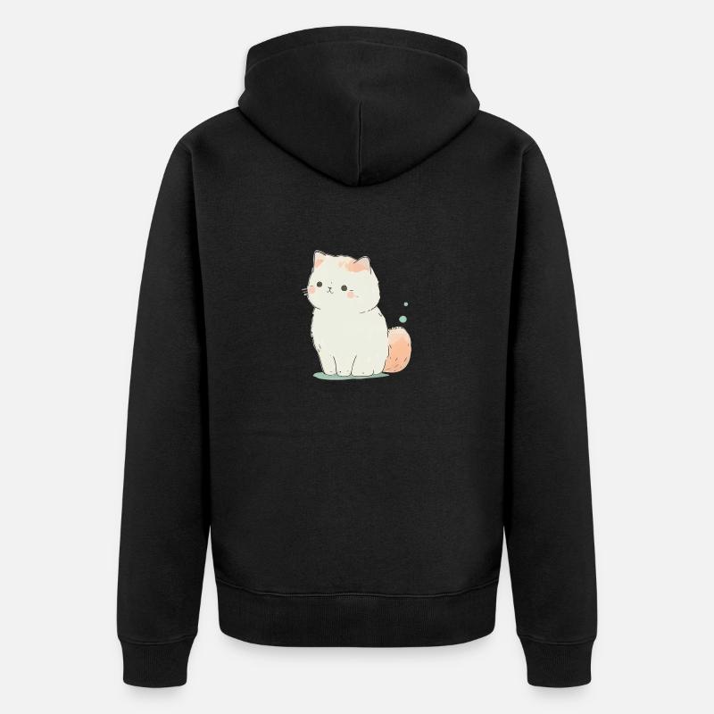 Chat mignon pastel - Veste à capuche bio Premium Unisexe - noir
