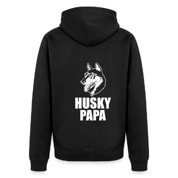Chien Husky Papa - Veste à capuche bio Premium Unisexe - noir - Dos - Nico (187cm)