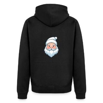 Weißer Weihnachtszauber - Unisex Premium Bio Zip Hoodie - Schwarz - Hinten - Nico (187cm)