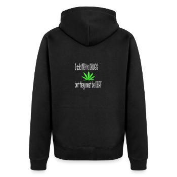 I said no to drugs - Unisex Premium Organic Zip Hoodie - black - Back - Nico (187cm)