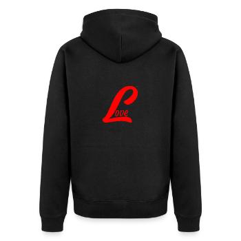 Love - Valentine's day design #2 - Unisex Premium Organic Zip Hoodie - black - Back - Nico (187cm)