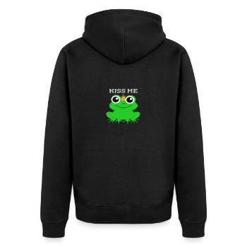 Kiss me - Unisex Premium Organic Zip Hoodie - black - Back - Nico (187cm)