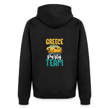 Greece Party Team - Unisex Premium Organic Zip Hoodie - black - Back - Nico (187cm)