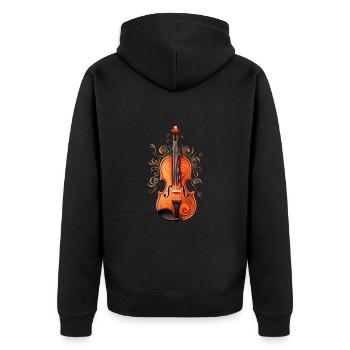 Geiger Geige Geigenmusik Kunst Geigenspieler - Unisex Premium Bio Zip Hoodie - Schwarz - Hinten - Nico (187cm)