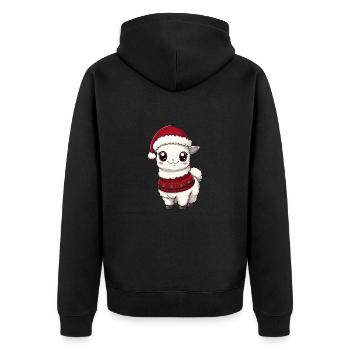 Alpaca Llama Christmas Comic - Unisex Premium Organic Zip Hoodie - black - Back - Nico (187cm)