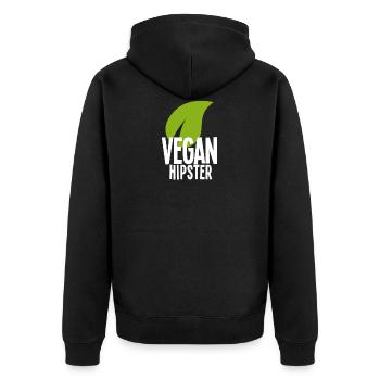 végétalien Hipster - Veste à capuche bio Premium Unisexe - noir - Dos - Nico (187cm)