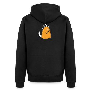Lustig Dino Spuk Monster Halloween Horror Geschenk - Unisex Premium Bio Zip Hoodie - Schwarz - Hinten - Nico (187cm)