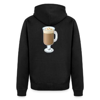 Cafe - Unisex Premium Bio Zip Hoodie - Schwarz - Hinten - Nico (187cm)
