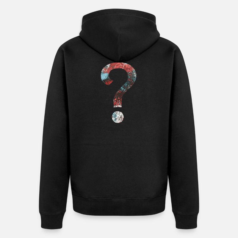 Abstract Question Mark - Unisex Premium Bio Zip Hoodie - Schwarz