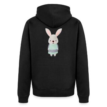 Hare spoon - Unisex Premium Organic Zip Hoodie - black - Back - Nico (187cm)