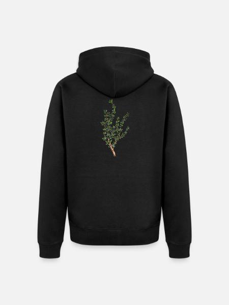 thyme - Unisex Premium Organic Zip Hoodie - black