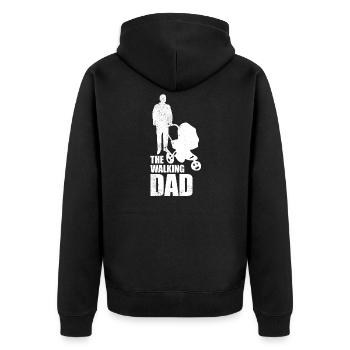 THE WALKING DAD - Unisex Premium Bio Zip Hoodie - Schwarz - Hinten - Nico (187cm)