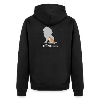 Katze Maine Coon Perser Geschenk Tierliebe - Unisex Premium Bio Zip Hoodie - Schwarz - Hinten - Nico (187cm)