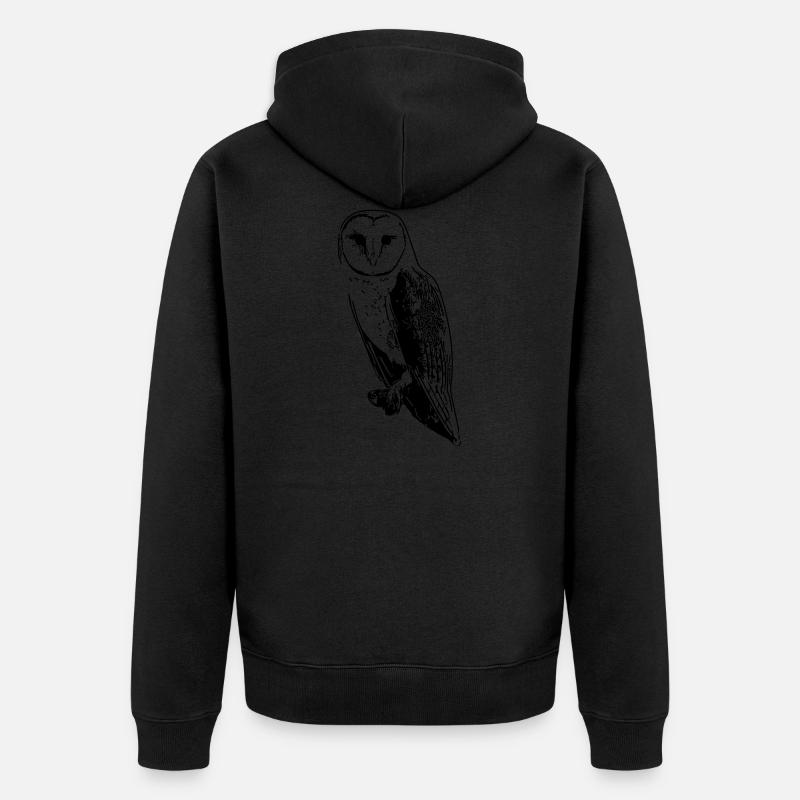 Eule - Unisex Premium Bio Zip Hoodie - Schwarz