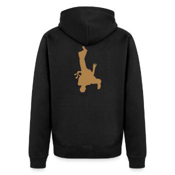 capoeira figure silhouette shadow - Unisex Premium Organic Zip Hoodie - black - Back - Nico (187cm)