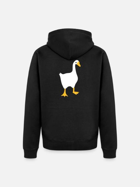 MEGET vred hvid gås - Premium økologisk unisex-hættejakke - sort