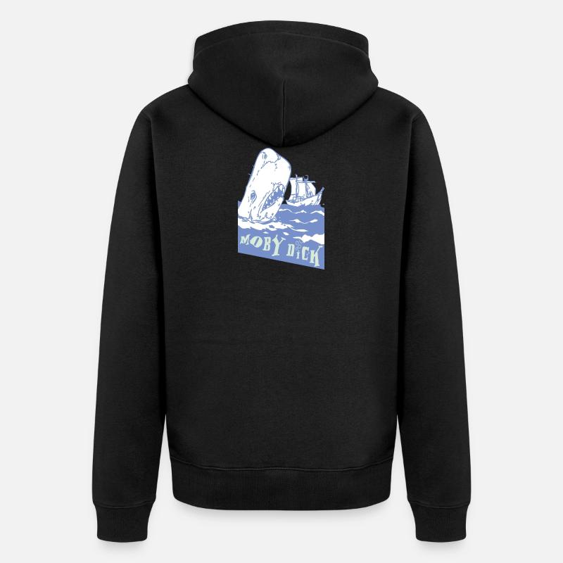 Moby Dick - Unisex Premium Bio Zip Hoodie - Schwarz