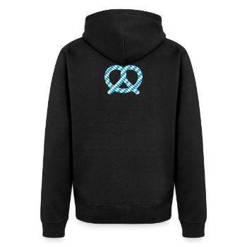 Breze in Bayern Design 2019 - Unisex Premium Bio Zip Hoodie - Schwarz - Hinten - Nico (187cm)