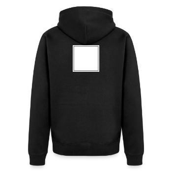 Square White Self-Design - Unisex Premium Organic Zip Hoodie - black - Back - Nico (187cm)