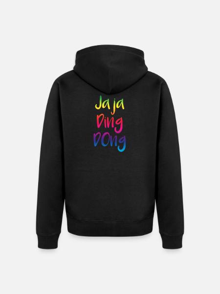 jaja ding dong - Unisex Premium Organic Zip Hoodie - black