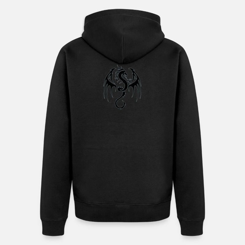 dragon tribal - Unisex Premium Bio Zip Hoodie - Schwarz