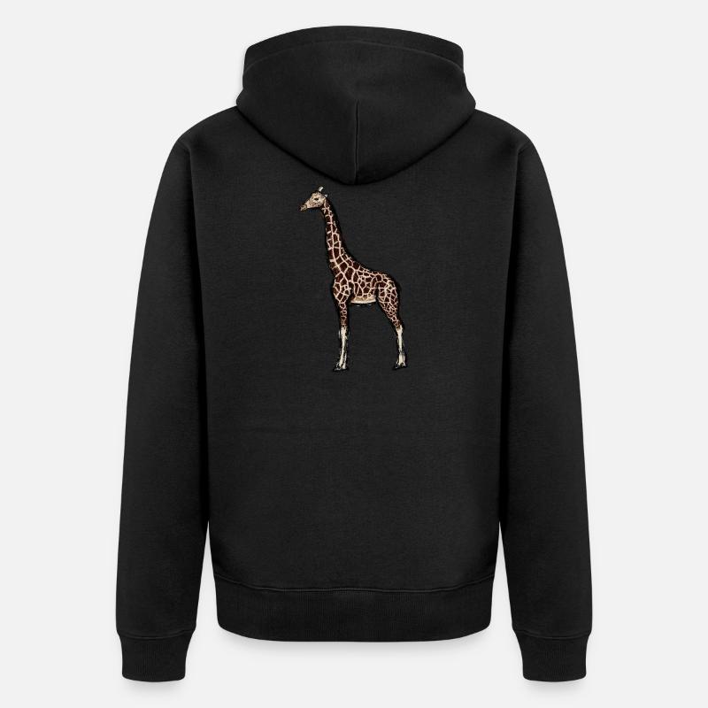 Design mit einer Giraffe 1 - Unisex Premium Bio Zip Hoodie - Schwarz