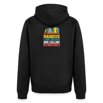 Lawyer gifts for law students & attorneys - Unisex Premium Organic Zip Hoodie - black - Back - Nico (187cm)