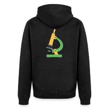 Mikroskop - Unisex Premium Bio Zip Hoodie - Schwarz - Hinten - Nico (187cm)