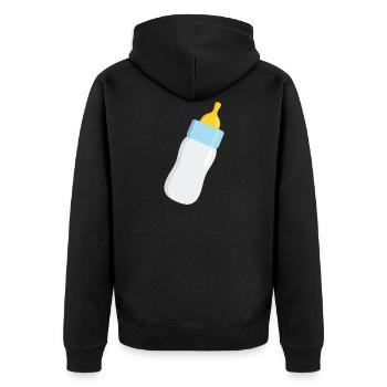 Baby bottle - Unisex Premium Organic Zip Hoodie - black - Back - Nico (187cm)