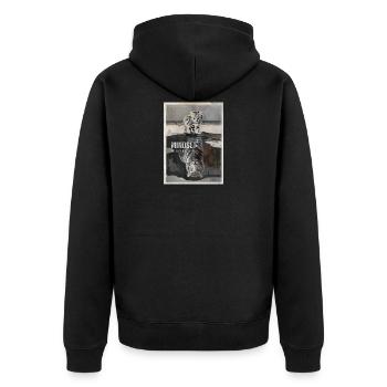 Mindset is Everything Tiger - Unisex Premium Bio Zip Hoodie - Schwarz - Hinten - Nico (187cm)