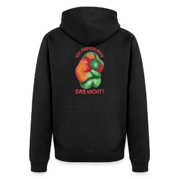 Lustige Paprika Ich Paprikann das nicht witzig - Unisex Premium Bio Zip Hoodie - Schwarz - Hinten - Nico (187cm)
