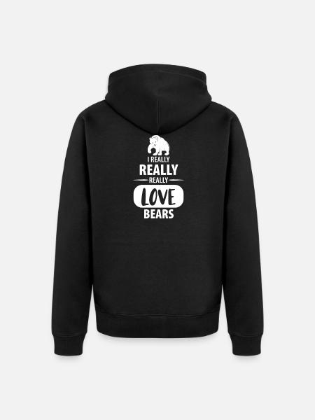 Bear Bear Predator - Unisex Premium Organic Zip Hoodie - black