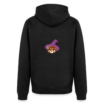 Panda roux déguisé en sorcière pour Halloween - Veste à capuche bio Premium Unisexe - noir - Dos - Nico (187cm)