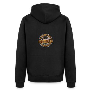Weimaraner Welpe Weimaraner Lover Weimaraner - Unisex Premium Bio Zip Hoodie - Schwarz - Hinten - Nico (187cm)