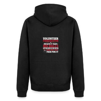 Feuerwache VFD Feuerwehrmann Freiwillige Feuerwehr - Unisex Premium Bio Zip Hoodie - Schwarz - Hinten - Nico (187cm)