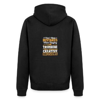 Posaunist Musiker Blaskapelle Posaunen - Unisex Premium Bio Zip Hoodie - Schwarz - Hinten - Nico (187cm)